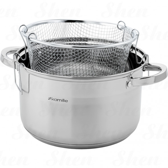 Кастрюля с сеткой для фритюра 6,5 л Kamille