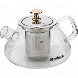 Чайник стеклянный заварочный с ситечком 450 мл Ofenbach