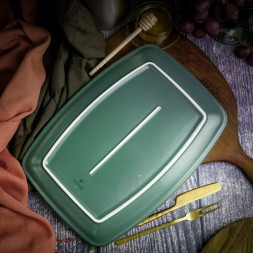 Блюдо прямоугольное 27х19 см Porland Lykke Green