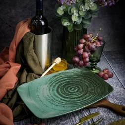 Блюдо прямоугольное 27х19 см Porland Lykke Green