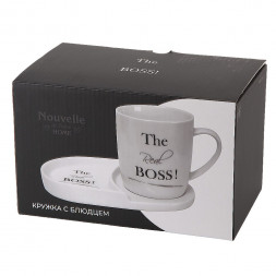 Кружка с блюдцем 380 мл Ens Group The Real Boss
