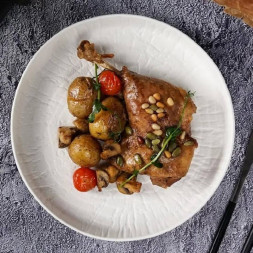 Тарелка фарфоровая с бортом 23х3 см Proff Cuisine &amp;quot;White Raw Wood&amp;quot;