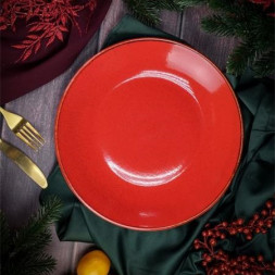 Тарелка безбортовая 28 см Porland Seasons Red