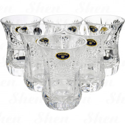 Набор хрустальных стаканов для чая 120 мл 6 предметов Crystal Bohemia &amp;quot;Armudu Ribbon&amp;quot; 500PK
