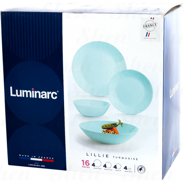 Сервиз столовый 16 предметов Luminarc Lillie Turquoise