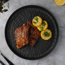 Тарелка фарфоровая с бортом 27х3 см Proff Cuisine &amp;quot;Black Raw Wood&amp;quot;