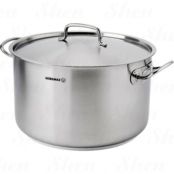 Кастрюля из нержавеющей стали с крышкой 15 л Korkmaz Proline Gastro