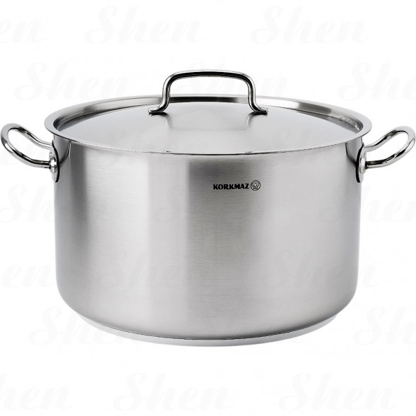 Кастрюля из нержавеющей стали с крышкой 15 л Korkmaz Proline Gastro