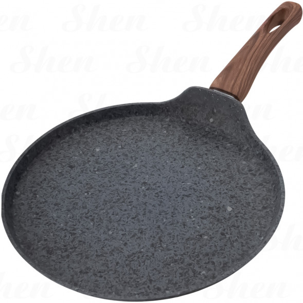 Сковорода блинная с антипригарным покрытием 28 см Kamille Grey marble