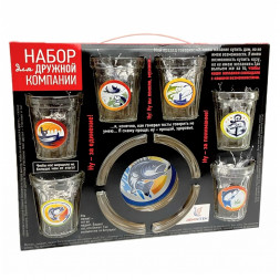 Набор подарочный 6 стопок + пепельница Декостек &amp;quot;На крючке&amp;quot;
