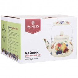 Чайник эмалированный 2,5 л Agness «Секретные ингридиенты»