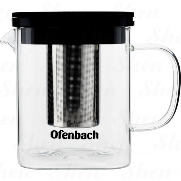 Чайник стеклянный заварочный 1 л с ситечком Ofenbach