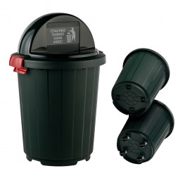 Бак с крышкой-клавишей 105 л на колесах Элластик-Пласт