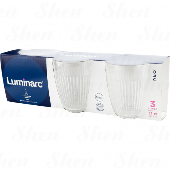 Набор стаканов 310 мл 3 шт Luminarc Neo Gridz