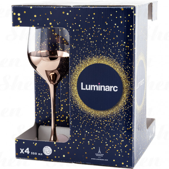 Набор бокалов для вина 4 шт 350 мл Luminarc Celeste Electric Copper