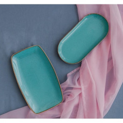 Блюдо овальное 30х15 см Porland Seasons Turquoise