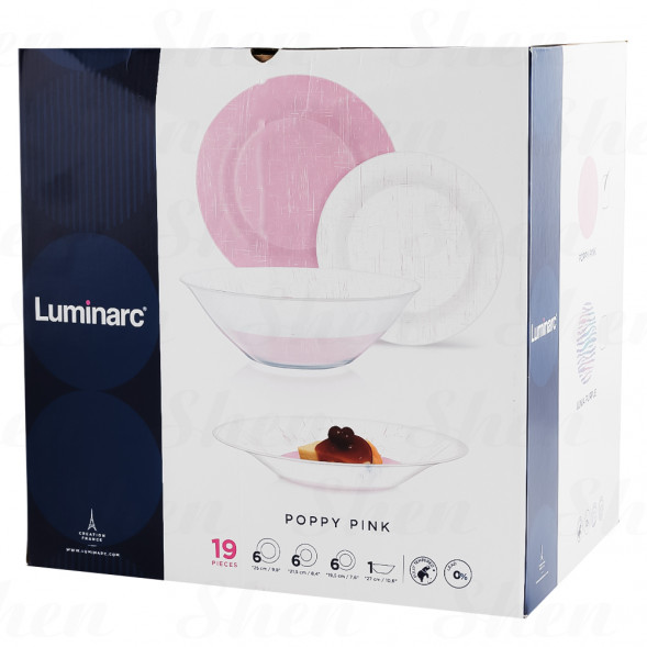 Сервиз столовый 19 предметов Luminarc Ambi Poppy Pink