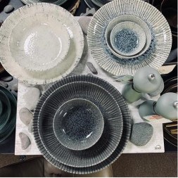 Тарелка для пиццы 32 см Porland Iris Grey