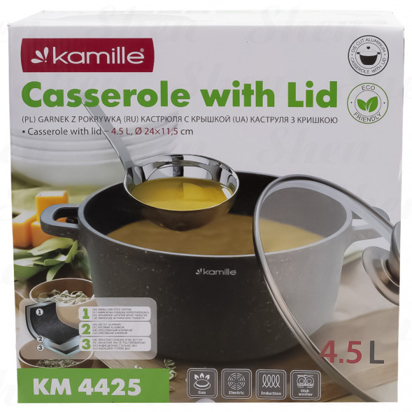 Кастрюля с антипригарным покрытием 4,5 л Kamille