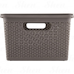 Корзина универсальная с крышкой 15 л Homver Wenge
