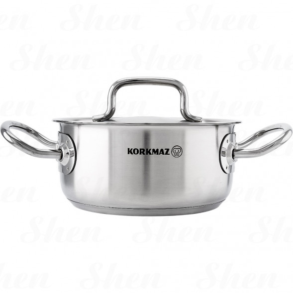 Кастрюля из нержавеющей стали с крышкой 1,5 л Korkmaz Proline Gastro