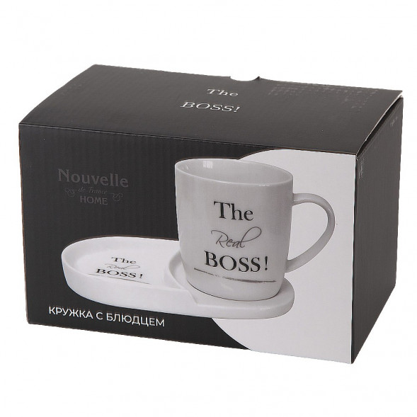 Кружка с блюдцем 380 мл Ens Group The Real Boss