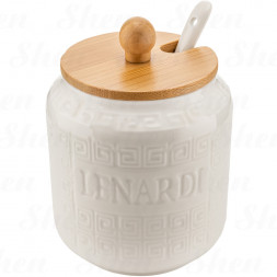 Набор из 2 банок для специй с ложками на подставке 350 мл Lenardi Bamboo