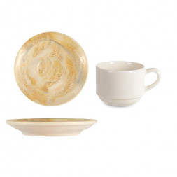 Набор чашка с блюдцем 100 мл Porland Stoneware Pearl