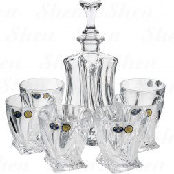 Набор для виски хрустальный 7 предметов Crystal Bohemia &amp;quot;Florale&amp;quot;