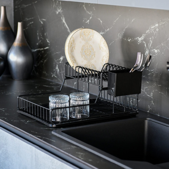 Сушилка для посуды двухъярусная Zensan Black
