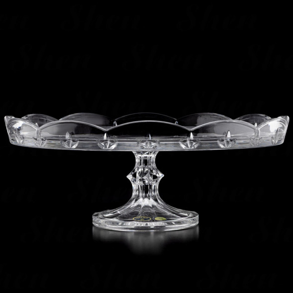 Тортовница на ножке хрустальная 32 см Crystal Bohemia &amp;quot;Tulip&amp;quot;