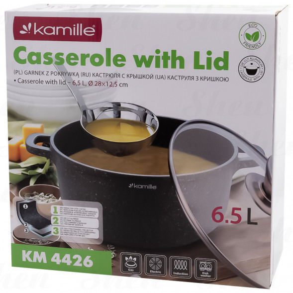 Кастрюля с антипригарным покрытием 6,5 л Kamille