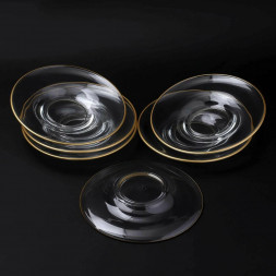 Набор стеклянных блюдец 12 см 6 шт DecoDon Bronze
