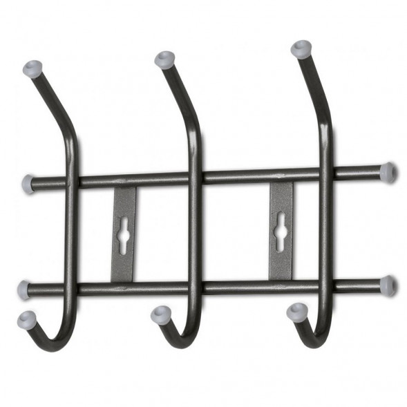 Вешалка настенная из 3-х крючков черная Nika