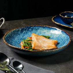 Тарелка фарфоровая 25,3 см P.L. Proff Cuisine &amp;quot;Aqua Blue&amp;quot;
