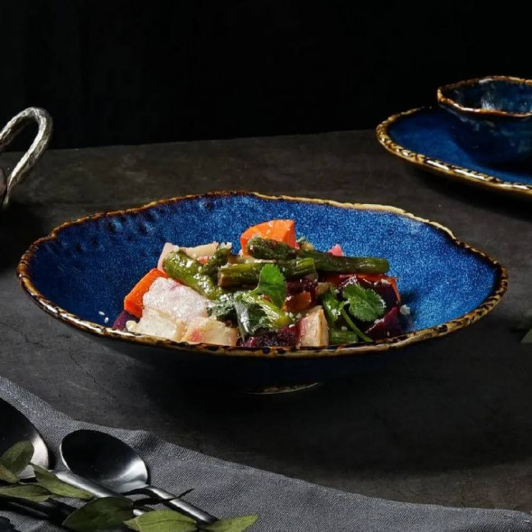 Cалатник фарфоровый 21,5 см 620 мл  P.L. Proff Cuisine &amp;quot;Aqua Blue&amp;quot;