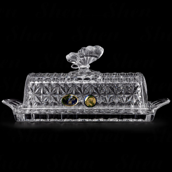 Масленка хрустальная 20,5 см Crystal Bohemia &amp;quot;Butterfly&amp;quot;