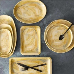 Блюдо прямоугольное 25х14 см Porland Stoneware Pearl