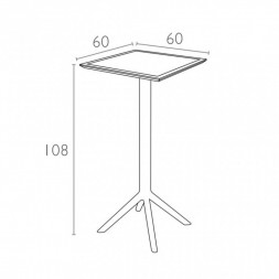 Стол барный складной 116 Скай 60*60cm темно-серый
