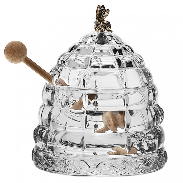 Ваза для меда хрустальная Crystalite Bohemia &amp;quot;Улей с пчелкой&amp;quot;